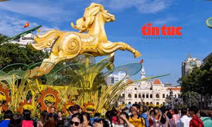 Phố đi bộ Nguyễn Huệ 'hút' du khách 'check-in' ngày cuối năm