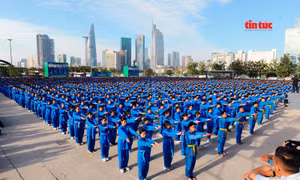 Gần 60.000 học sinh đồng diễn võ nhạc Vovinam xác lập kỷ lục thế giới