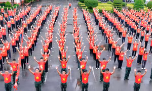 TP Hồ Chí Minh: 750 người dân đồng diễn chào mừng 'Tết Độc Lập'