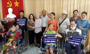 Tặng xe lăn và hỗ trợ sinh kế cho nạn nhân chất độc da cam/dioxin