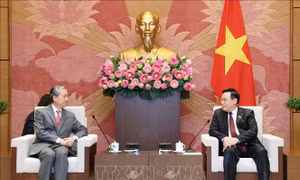 Chủ tịch Quốc hội Vương Đình Huệ tiếp Đại sứ Trung Quốc tại Việt Nam Hùng Ba