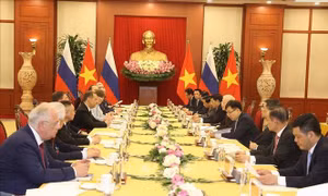 Tổng Bí thư Nguyễn Phú Trọng hội đàm với Chủ tịch Đảng Nước Nga Thống nhất Dmitry Medvedev