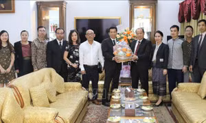 Đại sứ quán Việt Nam tại Indonesia chúc mừng Tết cổ truyền Bun Pi May của Lào
