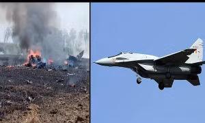 MiG-29 Ấn Độ rơi cháy nổ tan tành, phi công kịp thoát