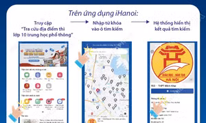 Học sinh có thể tra cứu địa điểm thi lớp 10 trên ứng dụng iHanoi