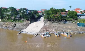 Tiếp tục tìm nạn nhân vụ sập cầu Phong Châu và chuẩn bị lắp cầu phao