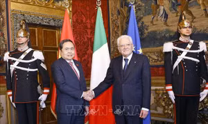 Chủ tịch Quốc hội Trần Thanh Mẫn hội kiến Tổng thống Italy