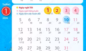 Bốn ngày nghỉ dịp Tết Dương lịch 2026