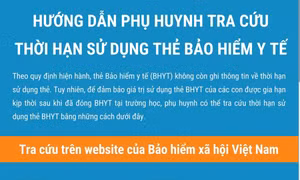 Hướng dẫn phụ huynh tra cứu thời hạn thẻ Bảo hiểm y tế