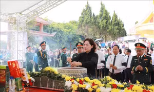 Lễ truy điệu và an táng 47 hài cốt liệt sĩ hy sinh năm 1951