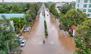 Bến Ninh Kiều ngập sâu khi triều cường vượt báo động III