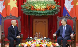 Tổng Bí thư Tô Lâm hội kiến Quốc vương Campuchia Norodom Sihamoni