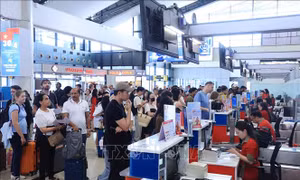 Sân bay Nội Bài đảm bảo luồng tuyến thông suốt với hơn 240 quầy check-in dịp lễ