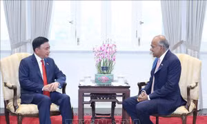 Thường trực Ban Bí thư Trần Cẩm Tú gặp Bộ trưởng Cao cấp Singapore K. Shanmugam 