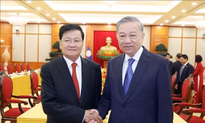Tổng Bí thư Tô Lâm tiếp Tổng Bí thư, Chủ tịch nước Lào Thongloun Sisoulith