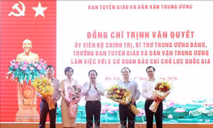 Trưởng Ban Tuyên giáo và Dân vận Trung ương làm việc với 5 cơ quan báo chí chủ lực quốc gia
