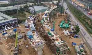 Hà Nội điều chỉnh tổ chức giao thông phục vụ thi công đường Vành đai 3,5 với Đại lộ Thăng Long