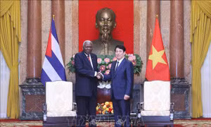 Chủ tịch nước Lương Cường tiếp Chủ tịch Quốc hội Chính quyền Nhân dân Cuba