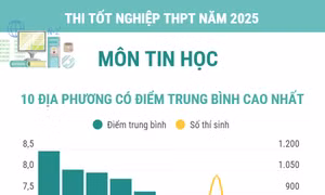 Thi tốt nghiệp THPT năm 2025 môn Tin học: Các địa phương có điểm trung bình cao nhất và nhiều điểm 10 nhất