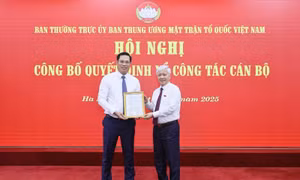 Trao quyết định bổ nhiệm Thư ký Chủ tịch Ủy ban Trung ương MTTQ Việt Nam