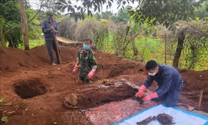 Phát hiện thêm 5 hài cốt liệt sĩ tại xã Ia Boòng