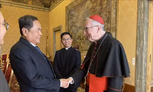 Chủ tịch Quốc hội Trần Thanh Mẫn hội kiến Thủ tướng Tòa thánh Vatican