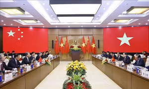 Chủ tịch Quốc hội Trần Thanh Mẫn hội đàm với Ủy viên trưởng Nhân đại toàn quốc Trung Quốc Triệu Lạc Tế