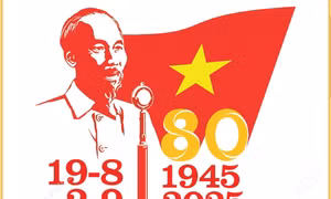 Mẫu logo chính thức tuyên truyền Kỷ niệm 80 năm Cách mạng Tháng Tám và Quốc khánh 2/9