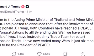 Tổng thống Trump thông báo 'tin vui' cho Thái Lan, Campuchia sau thỏa thuận ngừng bắn