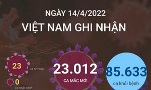 Ngày 14/4, cả nước ghi nhận 23.012 ca mắc mới COVID-19, 23 ca tử vong