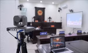 Lần đầu tiên xét xử hình sự trực tuyến tại Tòa án Hà Nội