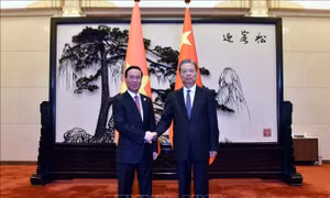 Chủ tịch nước Võ Văn Thưởng hội kiến Ủy viên trưởng Nhân đại toàn quốc Trung Quốc Triệu Lạc Tế