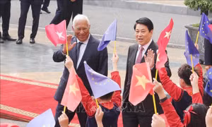 Chủ tịch nước Lương Cường chủ trì lễ đón chính thức Chủ tịch Hội đồng châu Âu