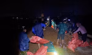 Công an Thanh Hóa xuyên đêm khắc phục sự cố đê, bảo đảm an toàn cho nhân dân