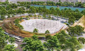 Hình hài quảng trường rộng 21,4ha phía Đông hồ Hoàn Kiếm.