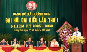 Thường trực Ban Bí thư dự Đại hội Đảng bộ xã Hương Sơn, tỉnh Hà Tĩnh