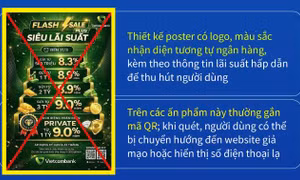 Cảnh báo giả mạo ngân hàng phát tán poster lãi suất để lừa đảo