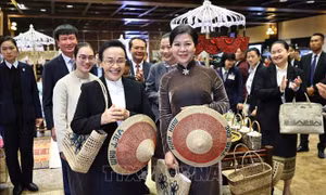 Phu nhân của Tổng Bí thư Tô Lâm cùng Phu nhân của Tổng Bí thư, Chủ tịch nước Lào thăm và hoạt động tại Ninh Bình