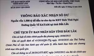 Điều tra việc giả mạo văn bản của Chủ tịch UBND tỉnh Đắk Lắk