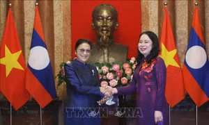 Phó Chủ tịch nước Võ Thị Ánh Xuân hội đàm với Phó Chủ tịch nước Lào Pany Yathotou