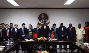 Thường trực Ban Bí thư Trần Quốc Vượng thăm, làm việc tại Mozambique