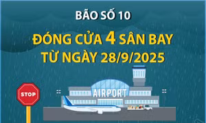 Bão số 10: Đóng cửa 4 sân bay từ ngày 28/9/2025