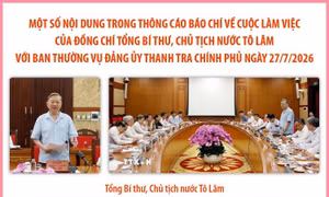 Một số nội dung cuộc làm việc của Tổng Bí thư, Chủ tịch nước Tô Lâm với Ban Thường vụ Đảng ủy Thanh tra Chính phủ
