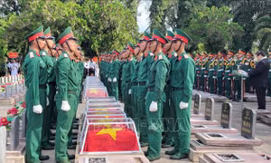 Truy điệu, an táng 18 hài cốt liệt sĩ hy sinh tại xã Ia Boòng, Gia Lai