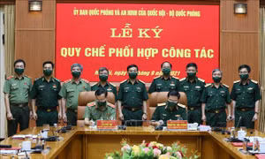 Ủy ban Quốc phòng và An ninh ký Quy chế phối hợp công tác với Bộ Quốc phòng