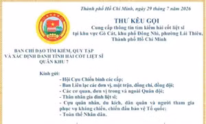 Kêu gọi cung cấp thông tin tìm kiếm hài cốt liệt sĩ tại Lái Thiêu