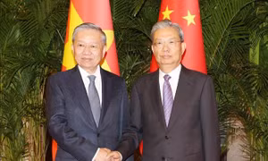 Tổng Bí thư, Chủ tịch nước Tô Lâm hội kiến Ủy viên trưởng Nhân đại toàn quốc Trung Quốc