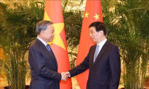 Tổng Bí thư, Chủ tịch nước Tô Lâm hội kiến Chủ tịch Chính hiệp toàn quốc Trung Quốc