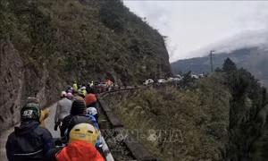 Du khách ùn ùn kéo lên đỉnh Mẫu Sơn ngắm băng giá gây ách tắc nghiêm trọng