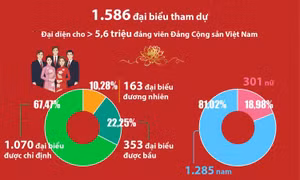 Đại hội Đảng XIV: Số liệu về các đại biểu, khách mời dự Đại hội